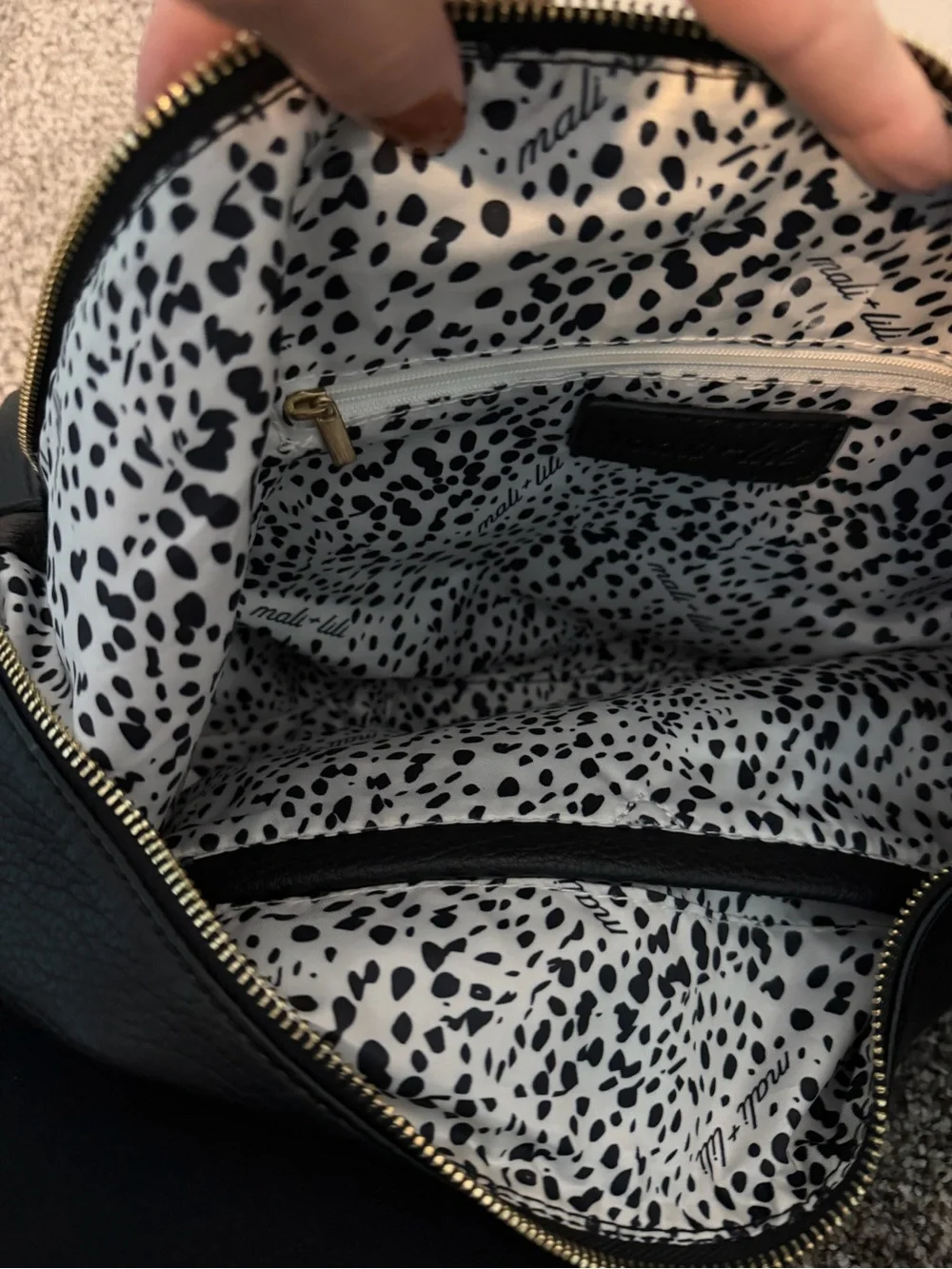 Women's Black Pebbled Leather Hobo Shoulder Bag